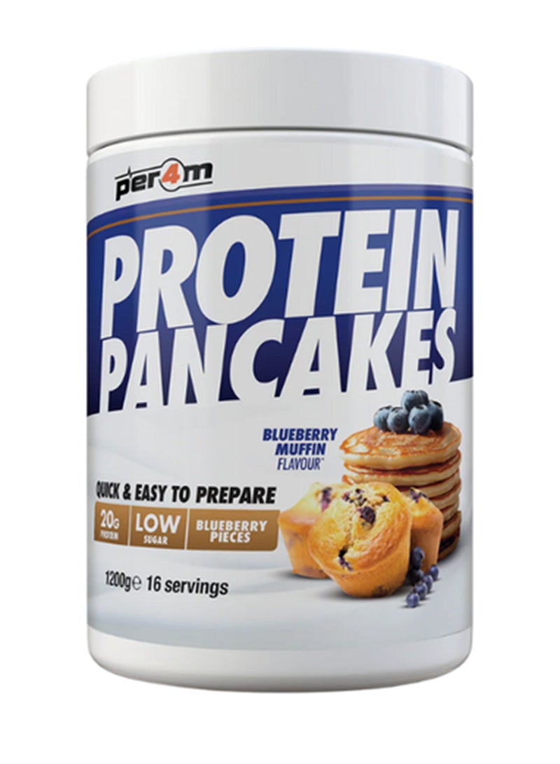 High Protein Pancake Mix - Blueberry Muffin - 1.2Kg Tub - Nutritious Gourmet Breakfast - Fast Muscle Recovery Fuel & Healthy Guilt-Free Treat